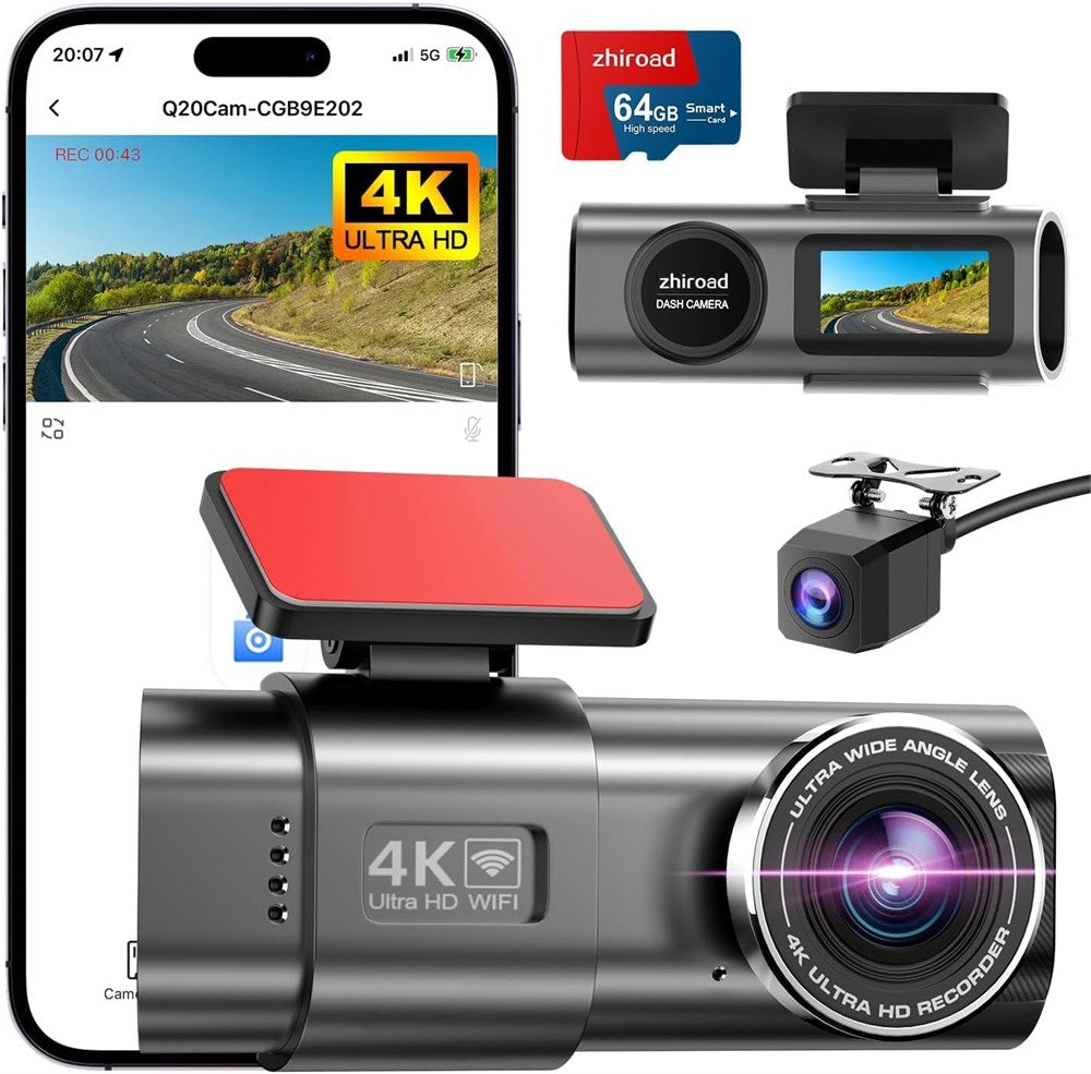 Dash Cam Zhiroad 4K Avant & Arrière