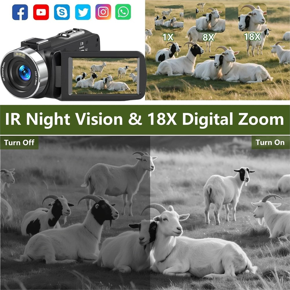 Caméscope Vidéo 4K 80MP